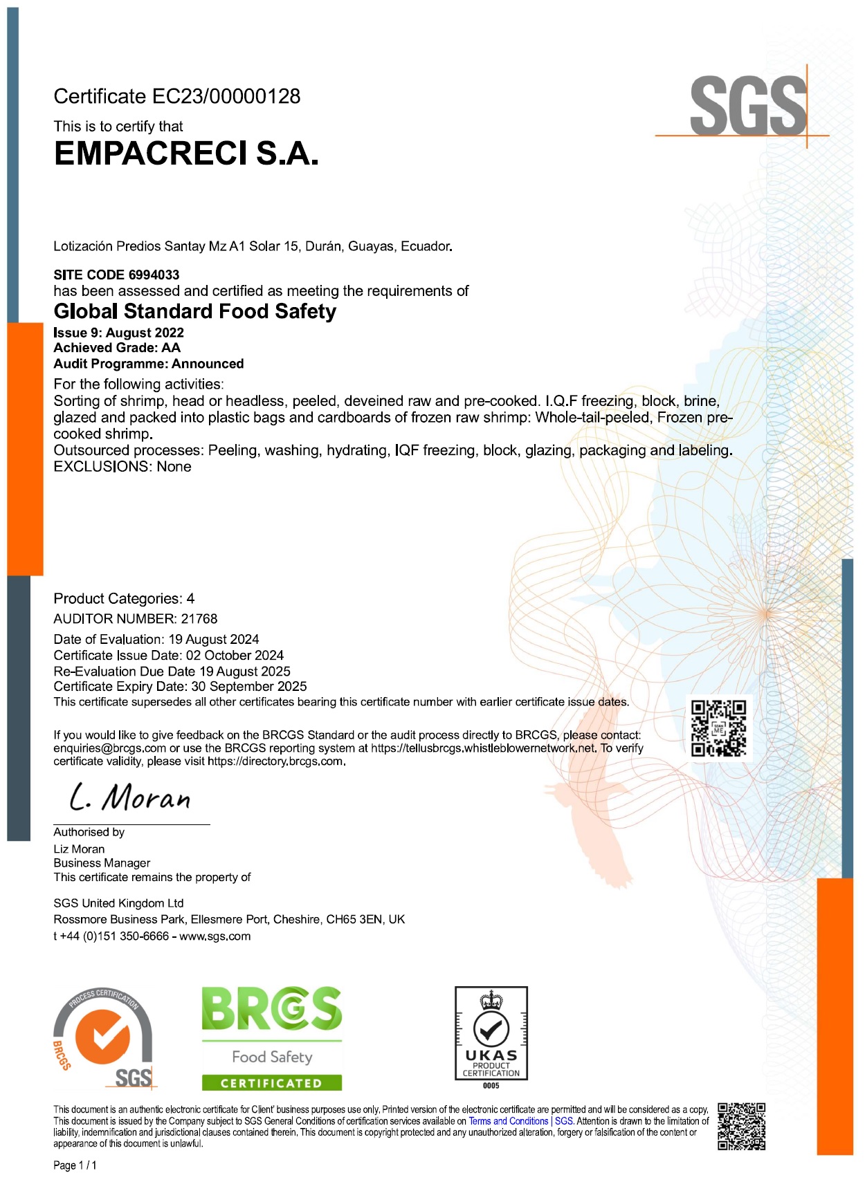 Certificado BRC